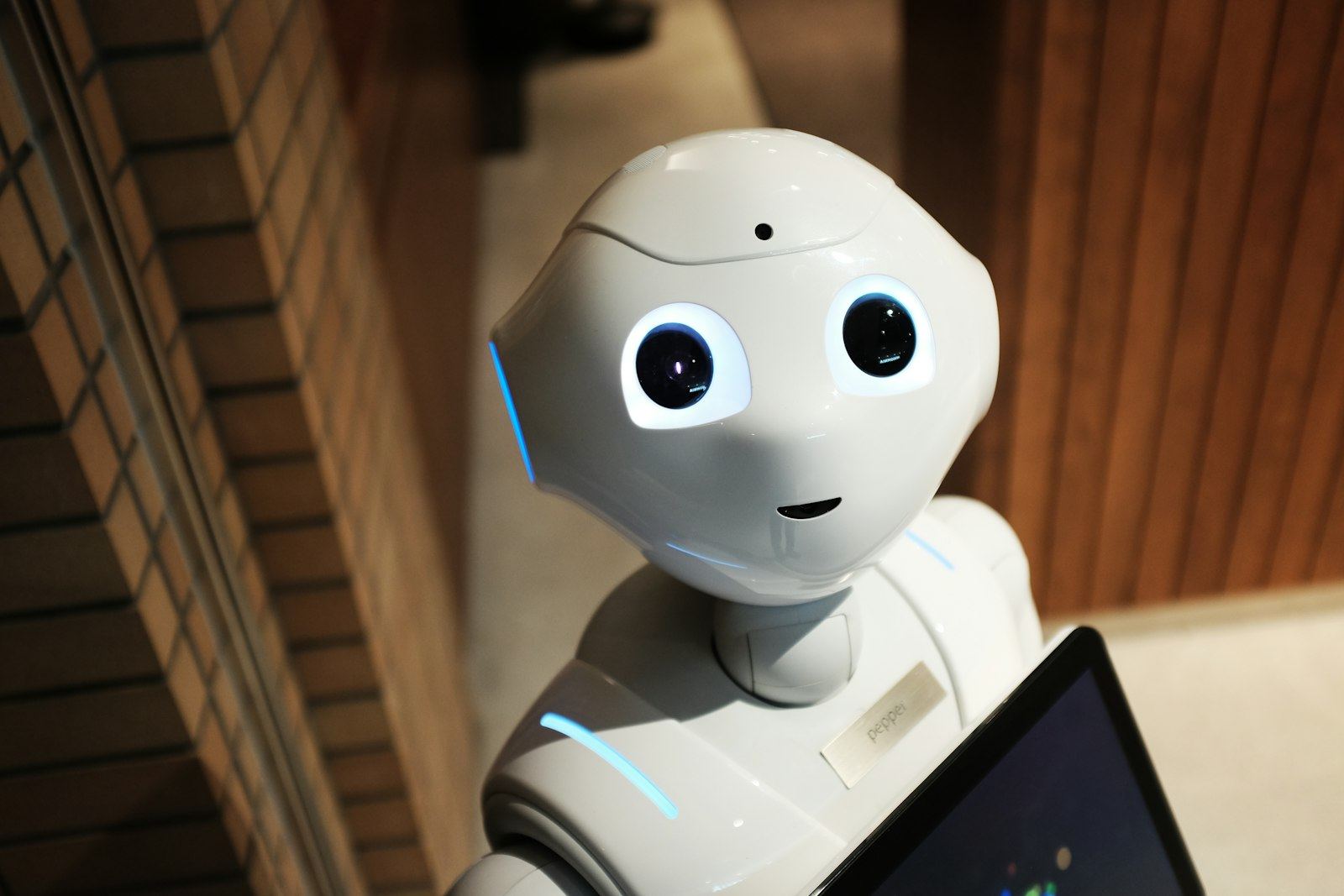 A humanoid robot at a technology event
